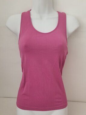 Morera Womens M Fitted Seamless Racerback Athletic Tank Top Fuchsia Pink Purple